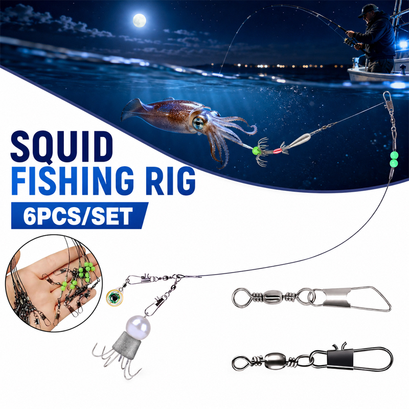 6pcs Squid Fishing Rig Octopus - Saltwater Line recension och pris